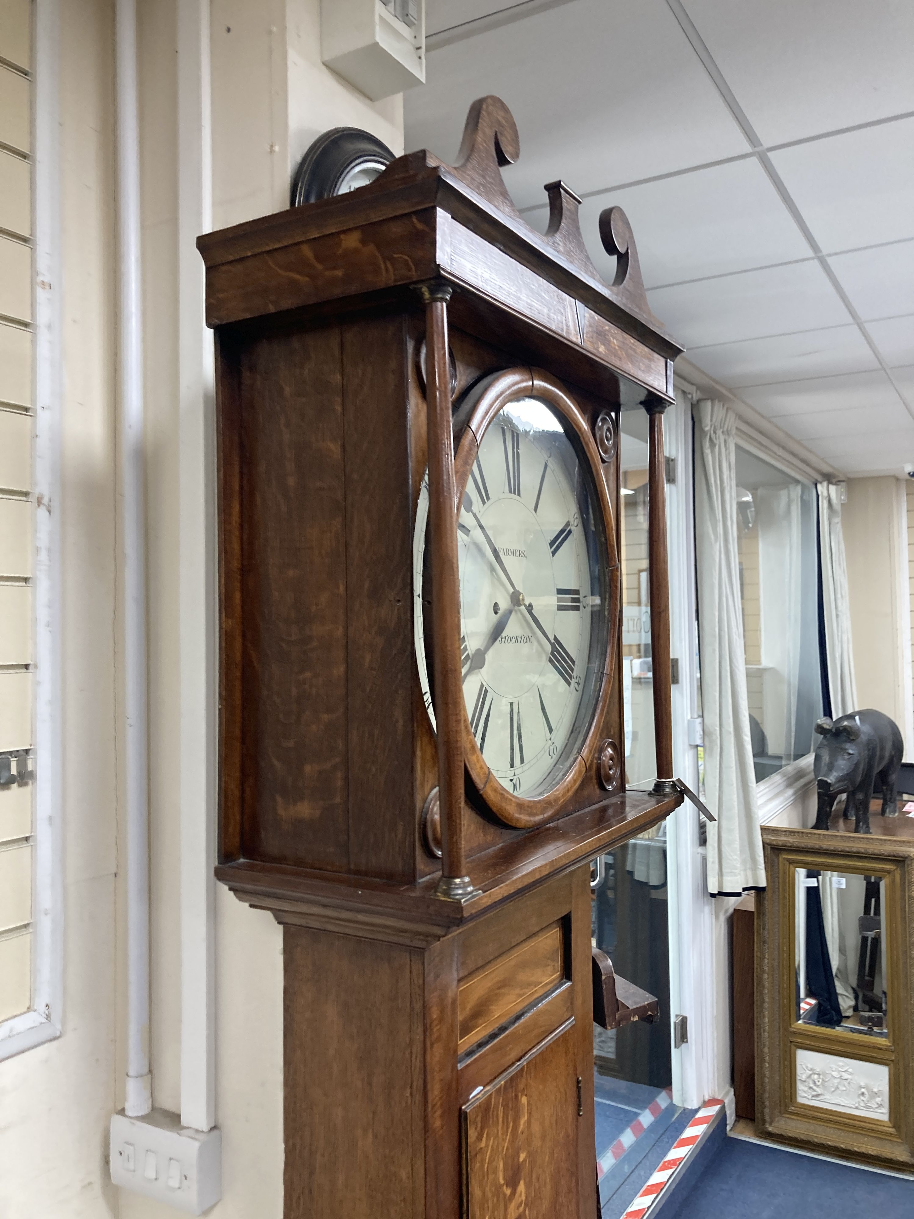 A Victorian oak longcase clock, height 226cm